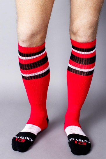 Cellblock 13 Knee High Roll Over Sock - Red