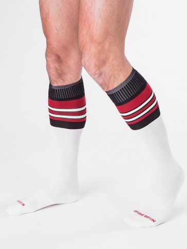 Barcode Berlin Football Socks - White,Black and Red at EagerGear