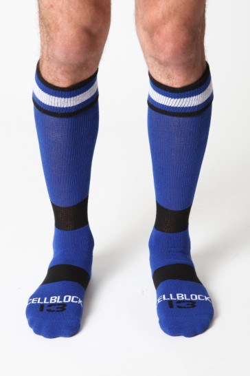 CellBlock 13 Roll Over Knee High Sock-Blue