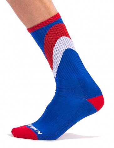 Barcode Berlin Initiale Socks - Royal,Red and White