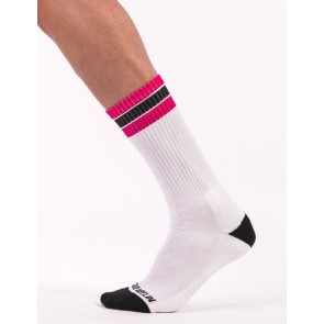 Barcode Berlin Paris Socks - White,Black ad Pink